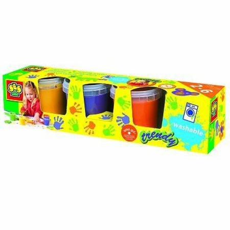 Pintura de Dedos SES Creative Set of 4 pots of Girly finger paint Plástico Multicolor