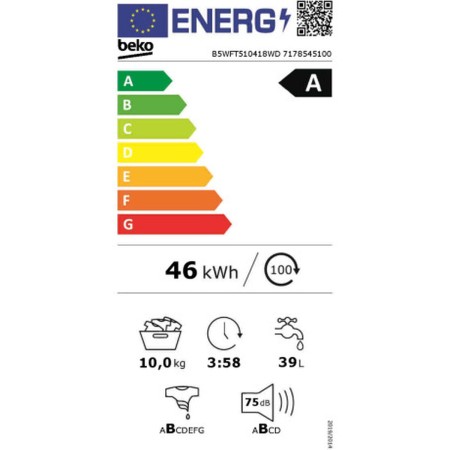 Lavadora BEKO B5WFT510418WD 60 cm 1400 rpm 10 kg