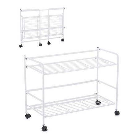 Étagère Confortime Blanc Fer Pliable Avec des roues (67 x 30 x 44,8 cm)