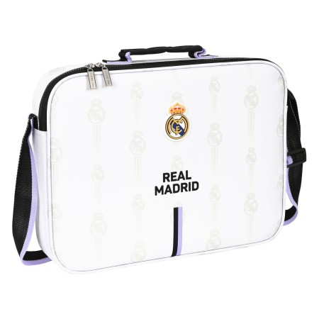 Cartera Escolar Real Madrid C.F. Negro Blanco 38 x 6 x 28 cm