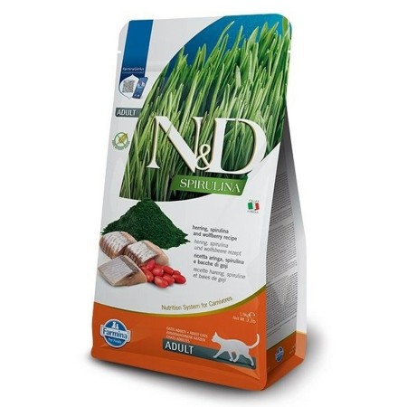 Aliments pour chat Farmina N&D Spirulina Herring Herbe à chat Adulte 1,5 Kg