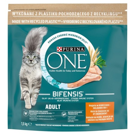 Aliments pour chat Purina One Bifensis Adult Adulte Poulet 1,5 Kg