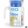 Carafe avec Couvercle et Doseur Borgonovo Igloo Carré Bleu 600 ml (6 Unités)