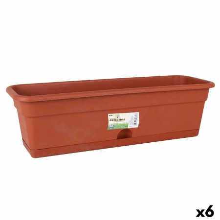 Jardinière avec support Dem Greentime Rectangulaire Marron 60 x 20 x 17,3 cm (6 Unités)