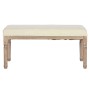 Banqueta Home ESPRIT Blanco Natural Poliéster Madera de caucho 100 x 38 x 43 cm