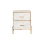 Mesita de Noche Home ESPRIT Blanco Marrón Dorado Hierro Madera de mango 40 x 36 x 50 cm