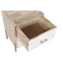 Mesita de Noche Home ESPRIT Blanco Marrón Dorado Hierro Madera de mango 40 x 36 x 50 cm