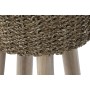 Tabouret Home ESPRIT Beige Naturel Teck Fibre 32 x 32 x 75 cm