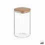 Bocal Marron Transparent Bambou Verre Borosilicaté 1,5 L 10,4 x 19 x 10,4 cm (12 Unités)