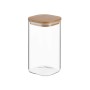 Tarro Marrón Transparente Bambú Vidrio de Borosilicato 1,5 L 10,4 x 19 x 10,4 cm (12 Unidades)