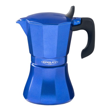 Cafetera Italiana Oroley Petra 9 Tazas Azul Aluminio