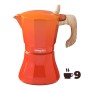 Cafetera Italiana Oroley Petra 9 Tazas Naranja Aluminio