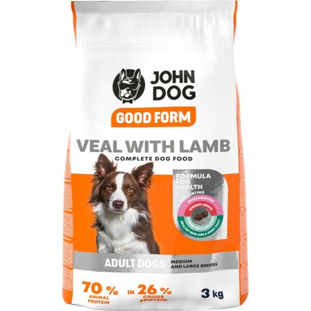 Nourriture John Dog Good Form Adult Adulte Veau Agneau 3 Kg