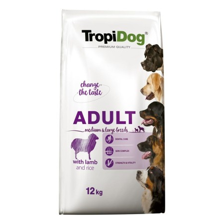 Nourriture Tropi Dog Premium Adult Medium & Large Adulte Agneau Riz Oiseaux 12 kg