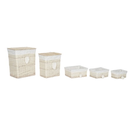 Juego de Cestos Home ESPRIT Crema Natural 47 x 35 x 55 cm
