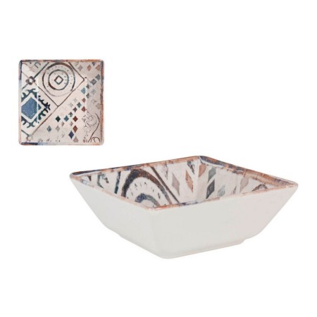 Bol La Mediterránea Grecia Porcelaine Bleu Marron Brille (13 x 13 x 5 cm)