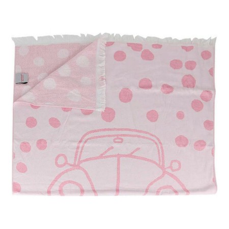 Serviette Paréo Cállate la Boca Voiture Blanc/Rose (90 x 170 cm)