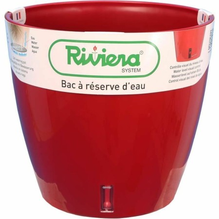 Pot auto-arrosant Riviera Avec réserve d'eau Rouge polypropylène Rond Ø 36 x 33 cm