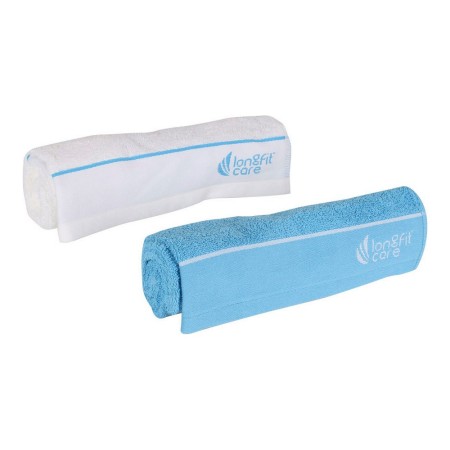 Serviette de toilette LongFit Care Bleu / Blanc 2 Unités (33 x 100 cm)