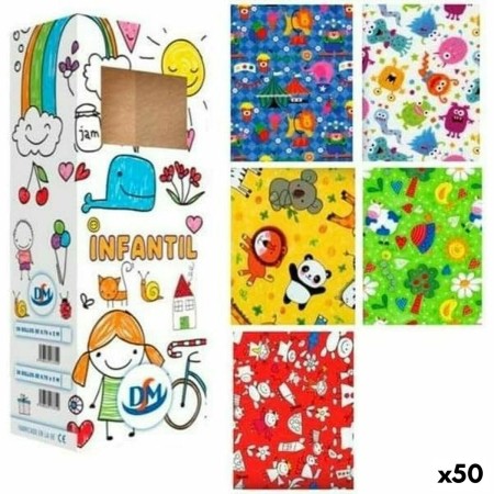 Papel de Regalo DM Infantil Multicolor Rollo 2 m (50 Unidades)