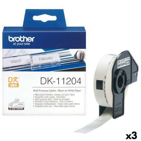 Rouleau d'Étiquettes Brother DK-11204 17 x 54 mm (3 Unités)