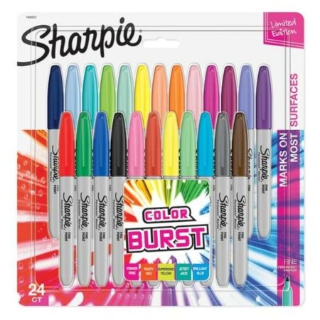 Set de Rotuladores Sharpie Color Burst 24 Piezas Permanente Multicolor 1 mm