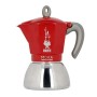 Cafetière Italienne Bialetti Moka Induction Noir Rouge Métal Acier inoxydable Aluminium 300 ml 6 Tasses