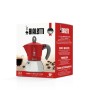 Cafetière Italienne Bialetti Moka Induction Noir Rouge Métal Acier inoxydable Aluminium 300 ml 6 Tasses