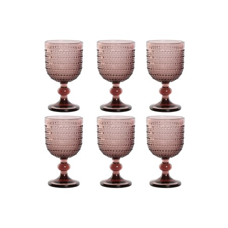 Set de Copas Home ESPRIT Rosa Cristal 240 ml (6 Unidades)