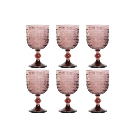 Set de Copas Home ESPRIT Rosa Cristal 325 ml (6 Unidades)