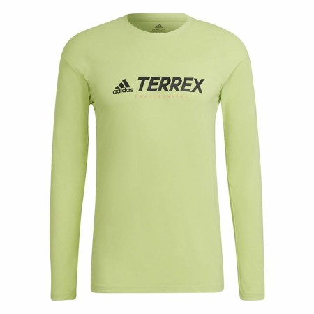 Camisa de Manga Larga Hombre Adidas Terrex Primeblue Trail Verde limón