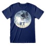 Camiseta de Manga Corta E.T. Moon Silhouette Azul Unisex