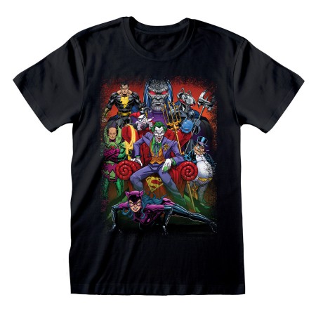 Camiseta de Manga Corta DC Comics Villains Negro Unisex