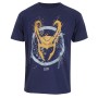 T shirt à manches courtes Marvel Splatter Logo Bleu Unisexe