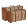 Lot de paniers Home ESPRIT Marron Multicouleur Bois Toile Colonial 60 x 24 x 37,5 cm (2 Unités)