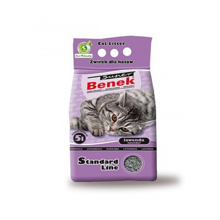 Arena para Gatos Super Benek                 Lavanda 5 L