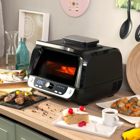 Friteuse sans Huile avec Gril, Accessoires et Livre de Recettes InnovaGoods Air Fryer Fryinn 12-in-1 6000 Noir Acier 6 L 3400 W