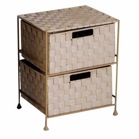 Caisson à Tiroirs Versa Beige Métal Nylon (29 x 44 x 35 cm)