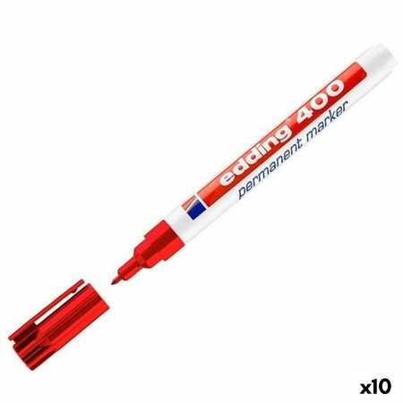 Rotulador permanente Edding 400 Rojo 1 mm (10 Unidades)