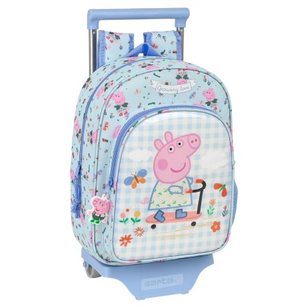 Mochila Escolar con Ruedas Urban Farmer Peppa Pig Multicolor Azul claro (26 x 11 x 67 cm)