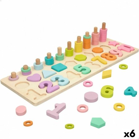 Puzzle enfant en bois Woomax Formes Numéros + 3 ans (6 Unités)