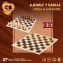 Échecs et dames Colorbaby Bois Métal (6 Unités)