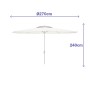 Parasol Marbueno Blanc Polyester Acier Ø 270 cm