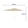 Parasol Marbueno Beige Polyester Acier 200 x 300 cm