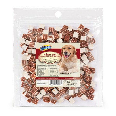 Snack pour chiens Hilton                 Agneau Morue 500 g