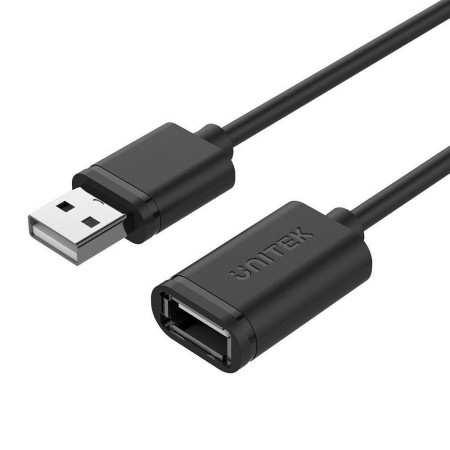 Cable USB Unitek Y-C450GBK Macho/Hembra Negro 2 m