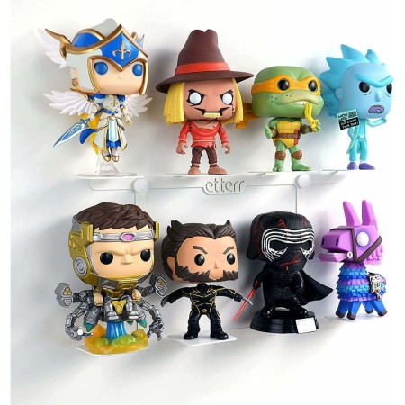 Soporte de pared para Funko Pop Etterr Blanco Acero al carbono 33 x 22 x 1,2 cm (4 Unidades)