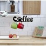 Soporte de pared para tazas de café Etterr Negro Acero al carbono 35 x 25 x 3 cm