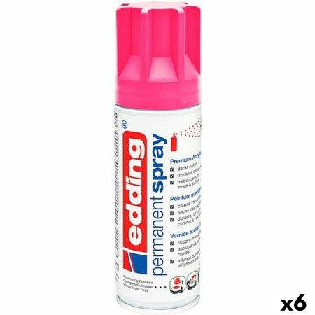 Pintura en spray Edding Permanente Rosa 200 ml (6 Unidades)