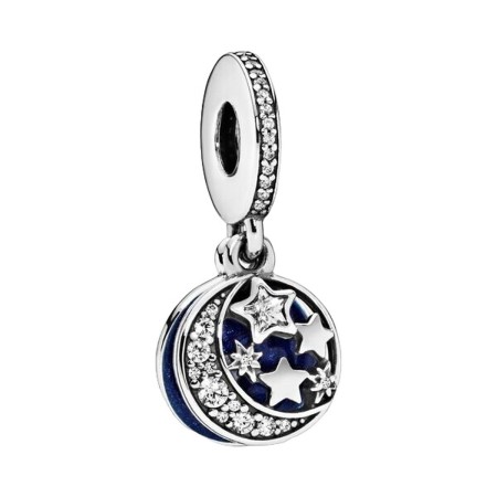 Perle de verre Femme Pandora MOON AND STAR SILVER